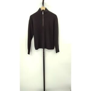 Quince Men Mongolian Cashmere Fisherman Quarter Zip Sweater Black S